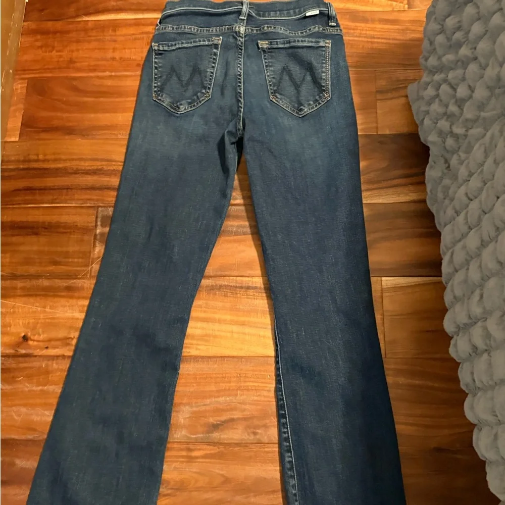 MOTHER The Insider Crop‎ Step Fray Hem Jeans Women’s 25 Dark Wash Raw Hem (0410)